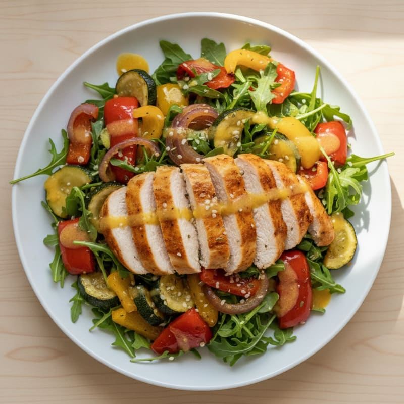 Chicken and Roasted Vegetable Protein Salad