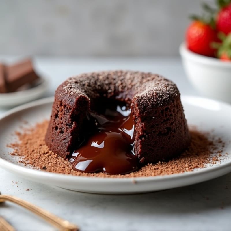 Protein-Rich Dark Chocolate Lava Cake
