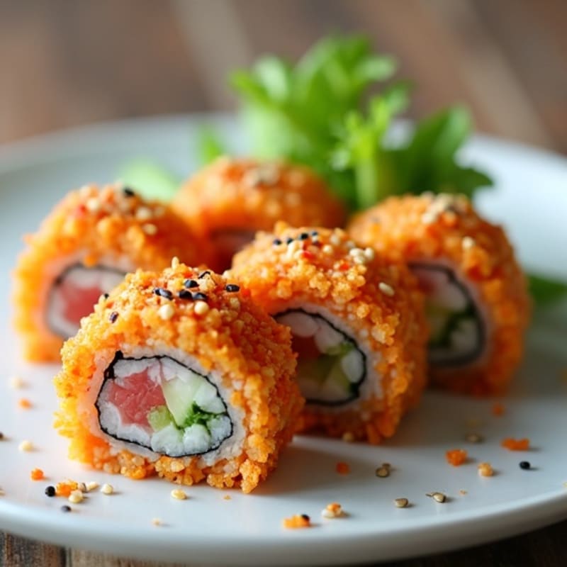 Crispy Spicy Tuna Roll with Fresh Cucumber