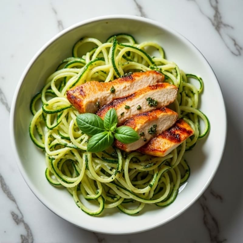 Creamy Cashew Pesto Zucchini Noodles