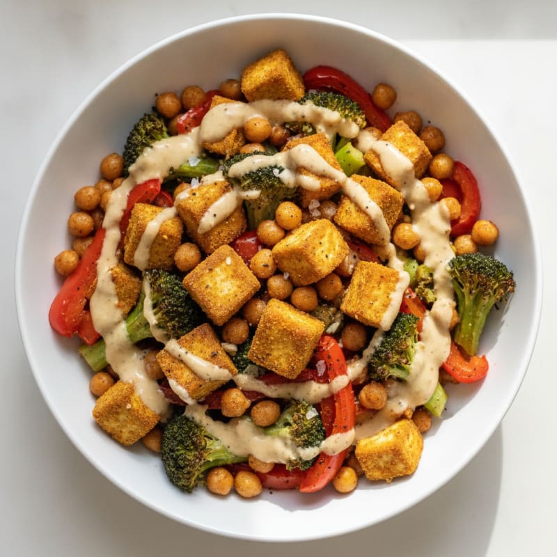 Roasted Vegetable and Chickpea Bowl