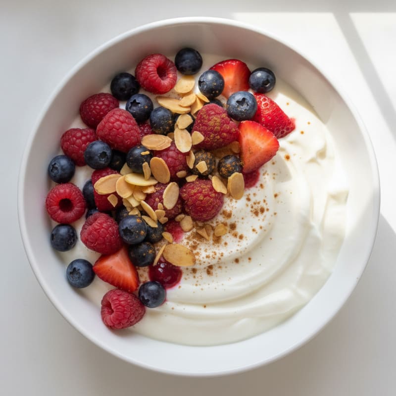 Silky Greek Yogurt Protein Pudding with Berries