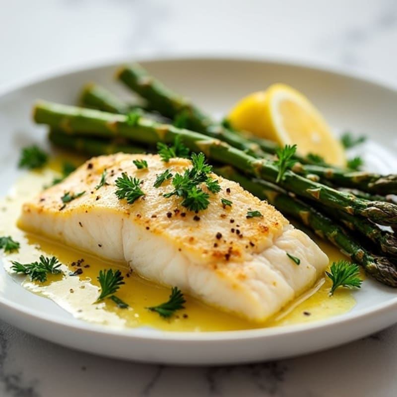 Lemon Herb Baked Cod with Roasted Asparagus