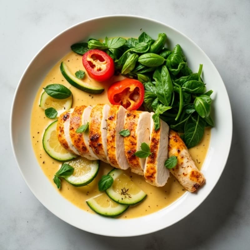 Creamy Thai Green Curry Chicken with Fresh Vegetables