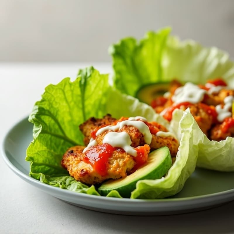 Spicy Buffalo Ranch Chicken Lettuce Wrap
