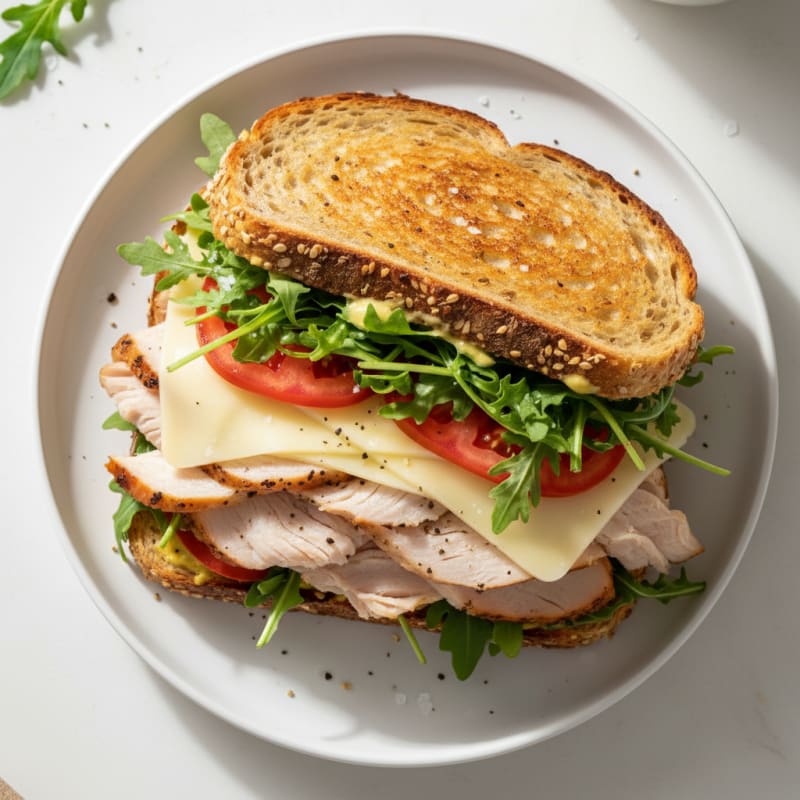 Golden Roasted Turkey & Swiss Sandwich