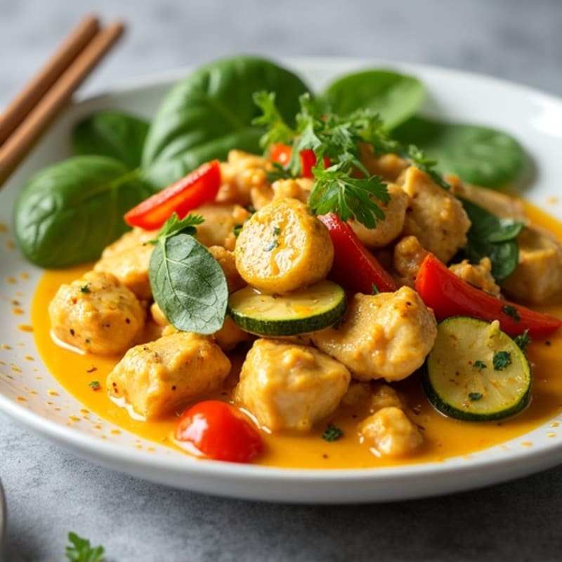 Creamy Chicken Coconut Curry with Fresh Vegetables
