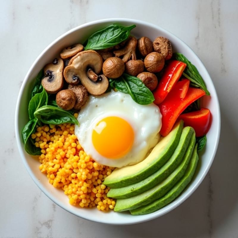 Protein-Packed Veggie and Egg White Scramble Bowl