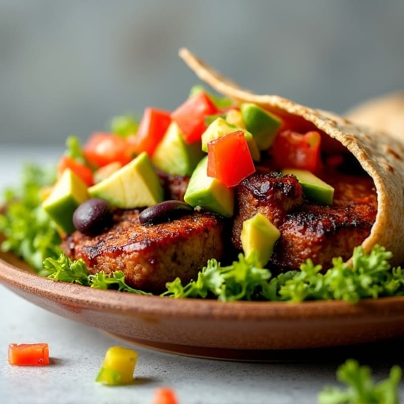 Crispy Steak and Black Bean Whole Wheat Wraps