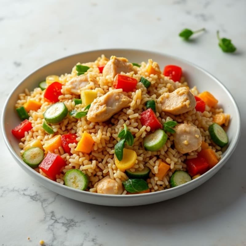 Chicken and Vegetable Stir-Fried Brown Rice