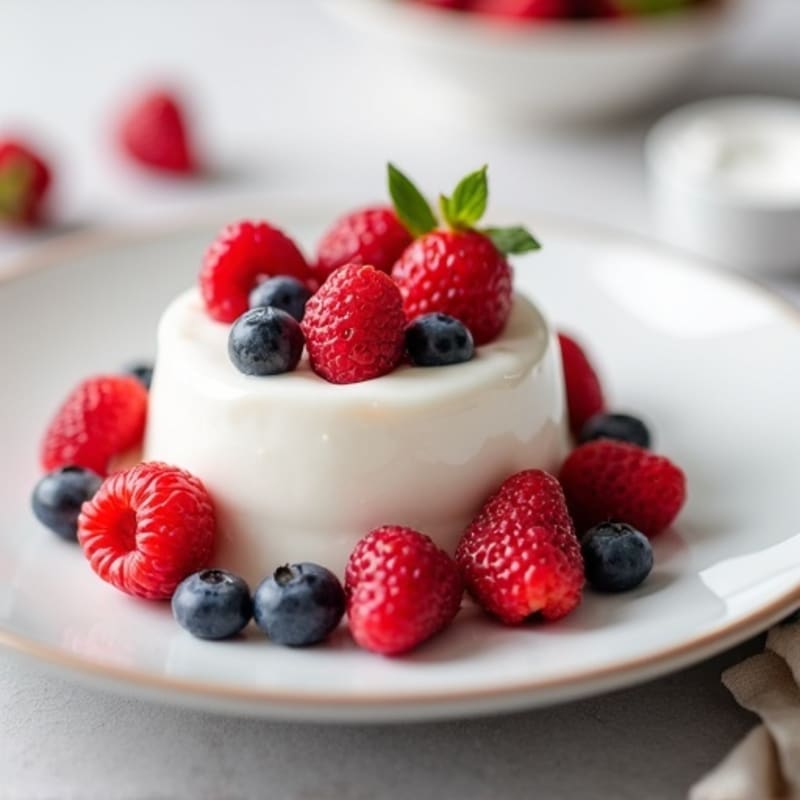 Silky Vanilla Protein Yogurt with Fresh Berries