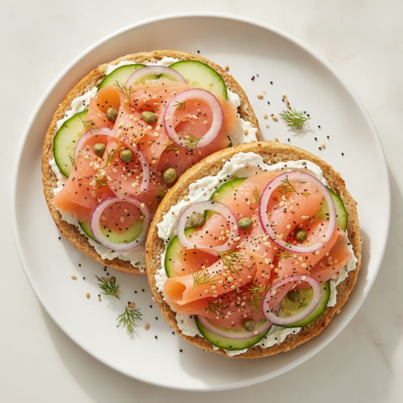 Smoked Salmon Everything Bagel