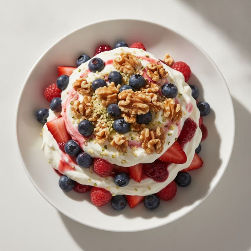 Silky Greek Yogurt Protein Parfait with Mixed Berries