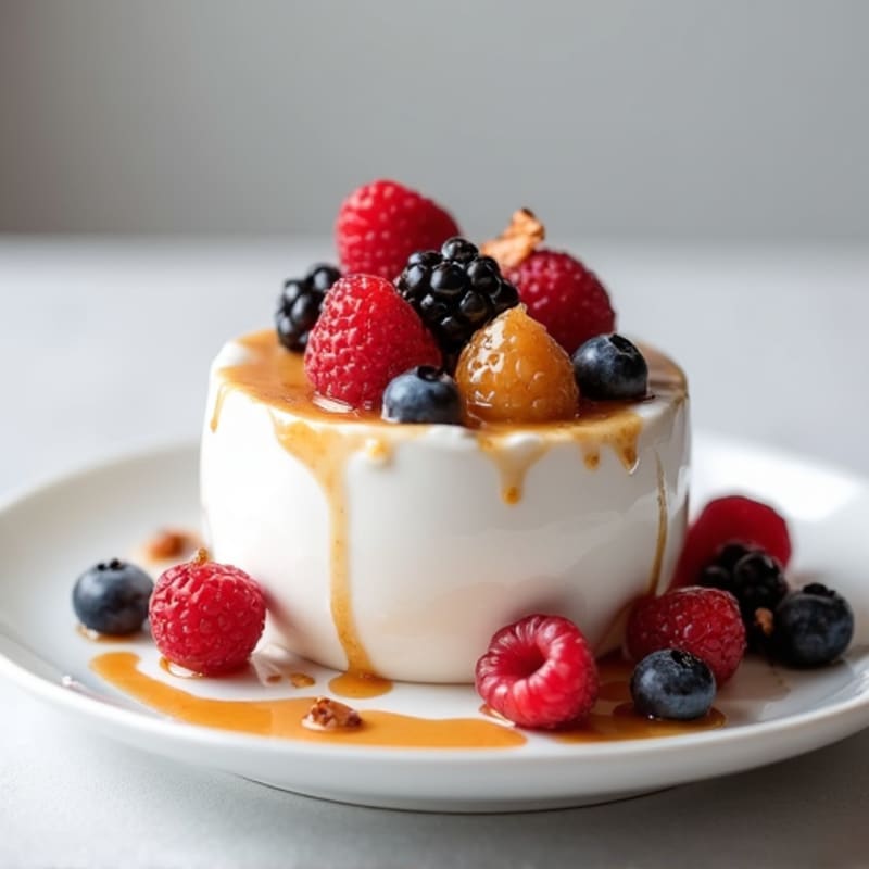 Greek Yogurt with Protein Powder and Fresh Berries
