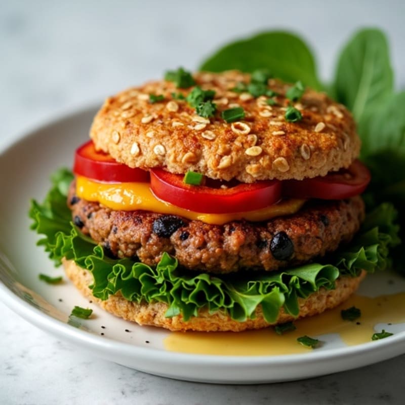 Healthy Smoky Black Bean Burgers with Fresh Greens