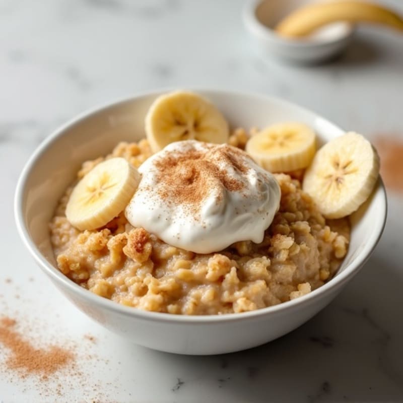 Creamy Banana Protein Oatmeal Bowl