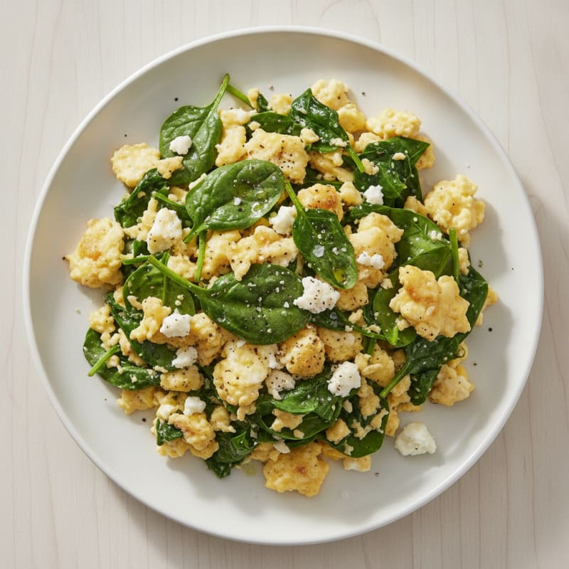 Spinach and Feta Scrambled Eggs
