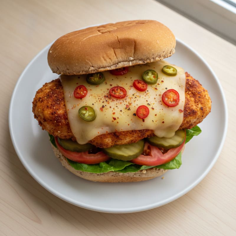 Spicy Chicken Sandwich with Pepper Jack