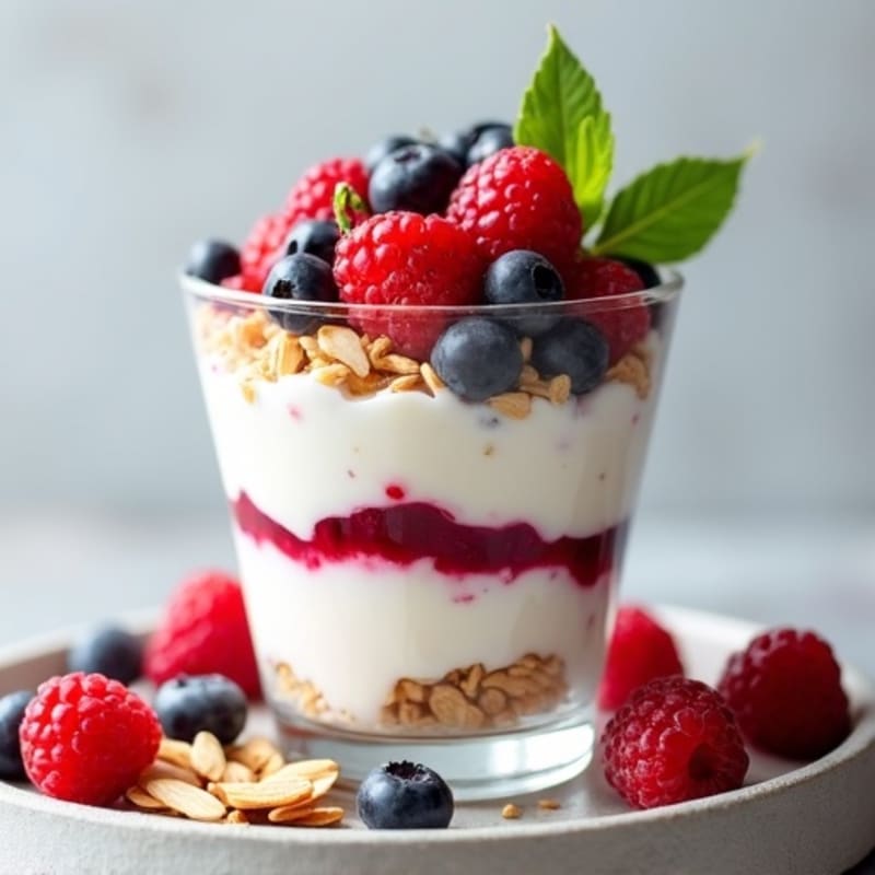Greek Yogurt Protein Parfait with Mixed Berries