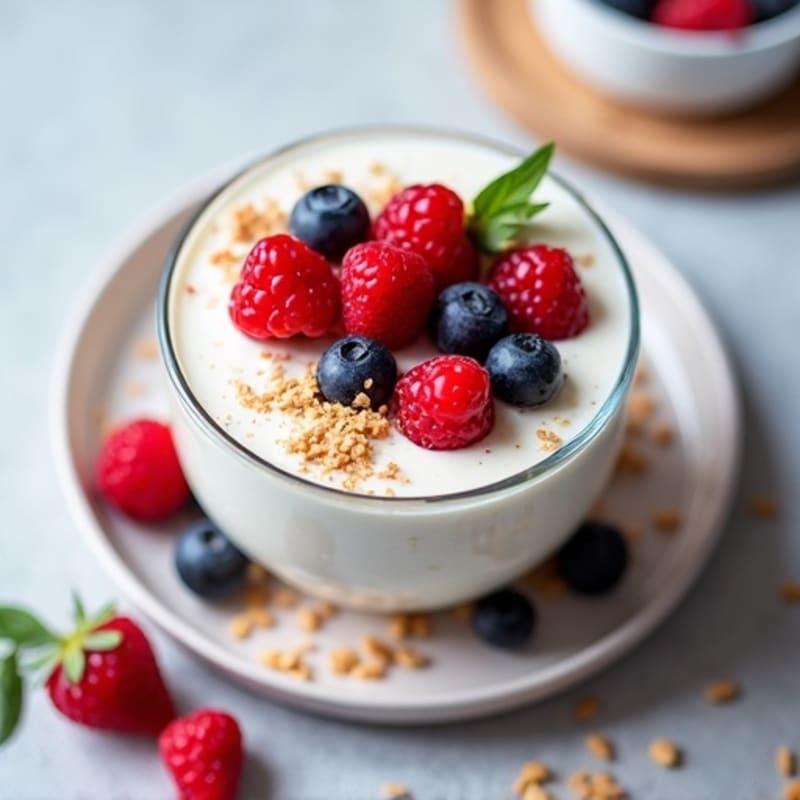 Silky Greek Yogurt Protein Mousse with Mixed Berries