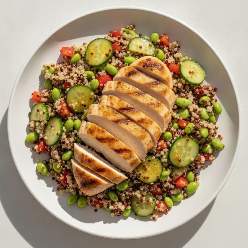Grilled Chicken Breast with Crunchy Quinoa Salad