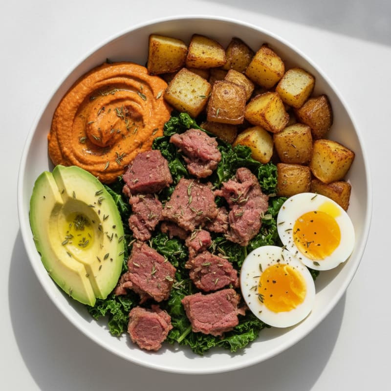 Corned Beef Breakfast Bowl with Air-Fried Potatoes