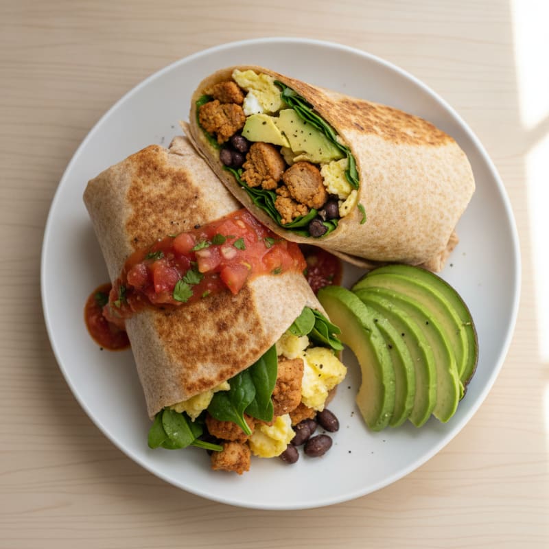 Loaded Breakfast Burritos with Salsa