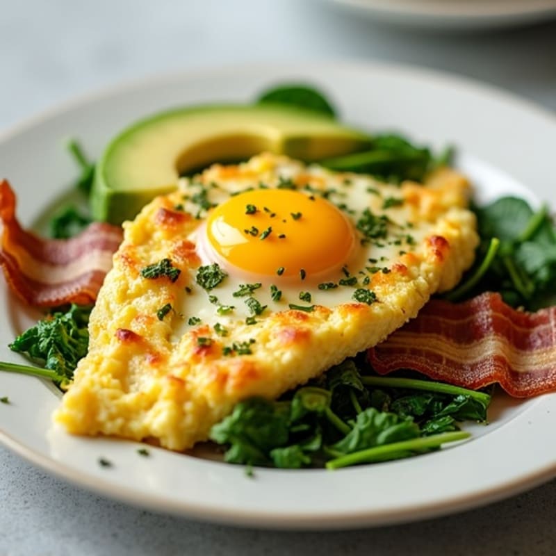 Cottage Cheese Scramble with Spinach and Turkey Bacon