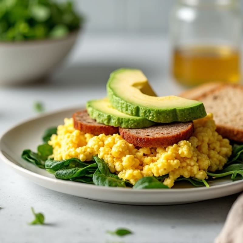 Egg White Scramble with Spinach and Turkey Sausage