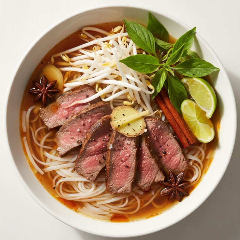 Traditional Beef Pho with Aromatic Broth
