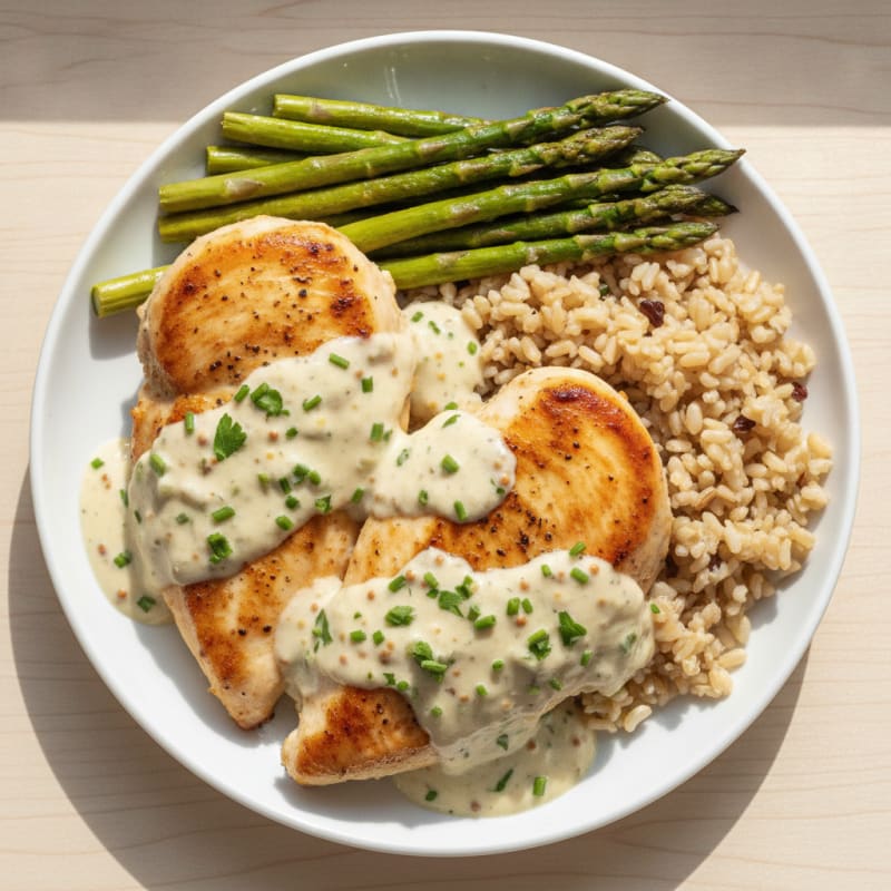Pan-Seared Chicken with Creamy Herb Sauce