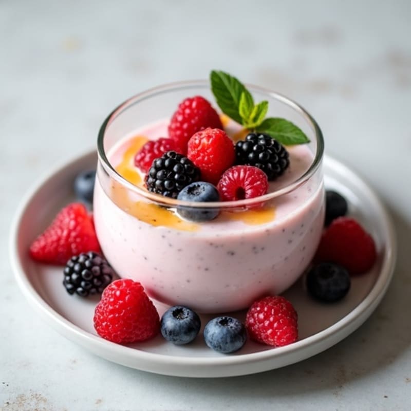 Silky Greek Yogurt Protein Mousse with Mixed Berries