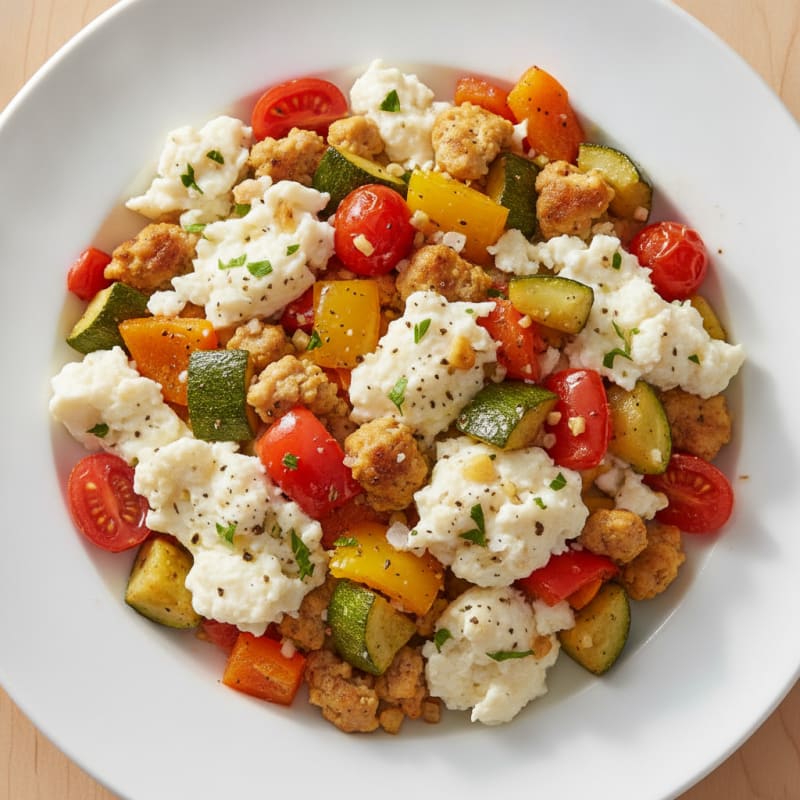 Egg White Scramble with Roasted Vegetables