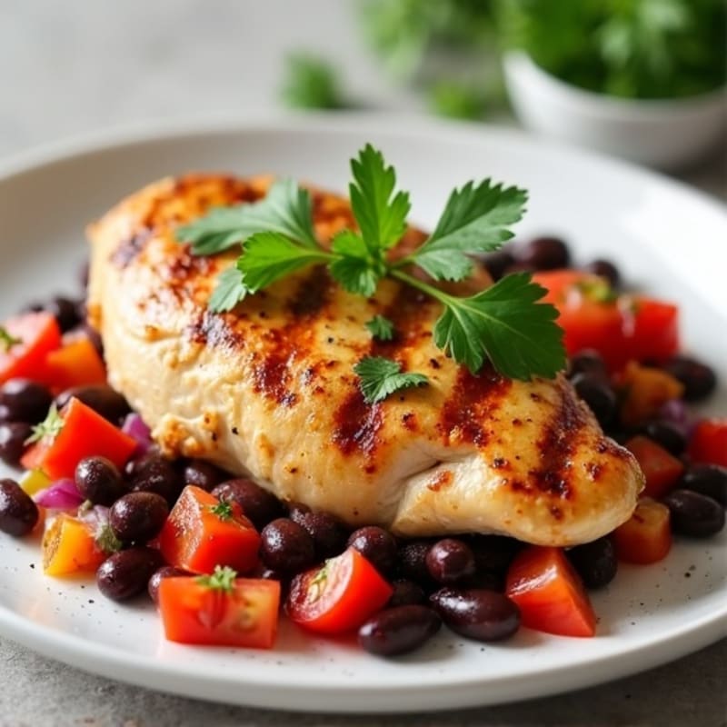 Lime-Cilantro Grilled Chicken with Black Bean Salsa
