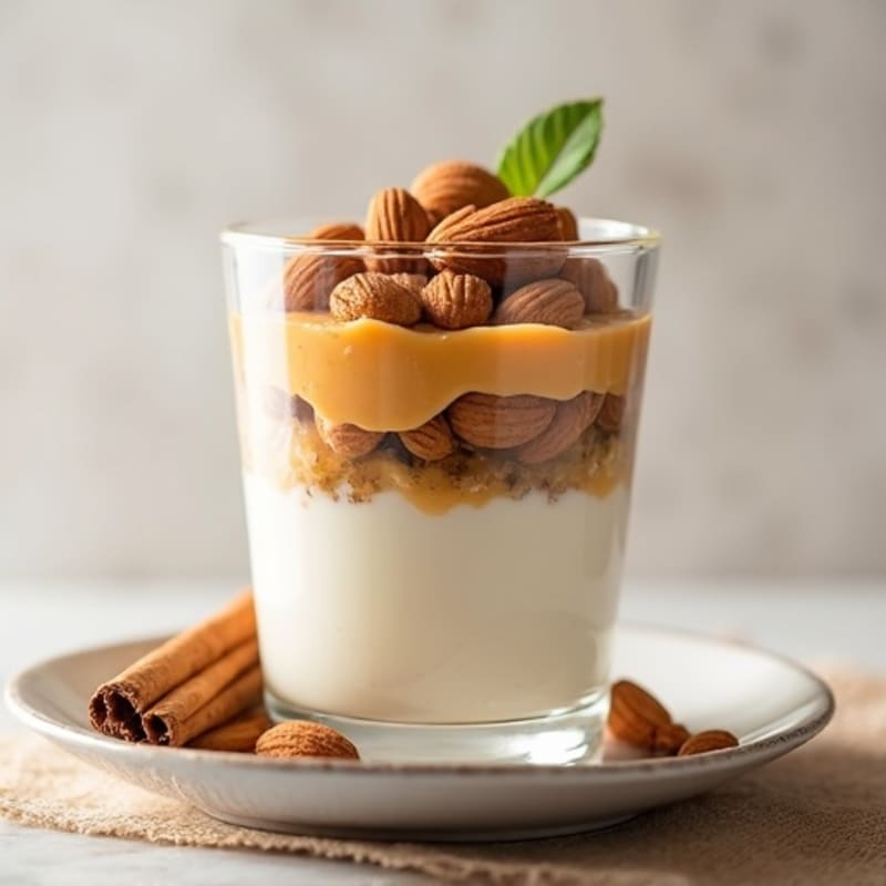 Cinnamon Protein Yogurt Parfait with Toasted Almonds