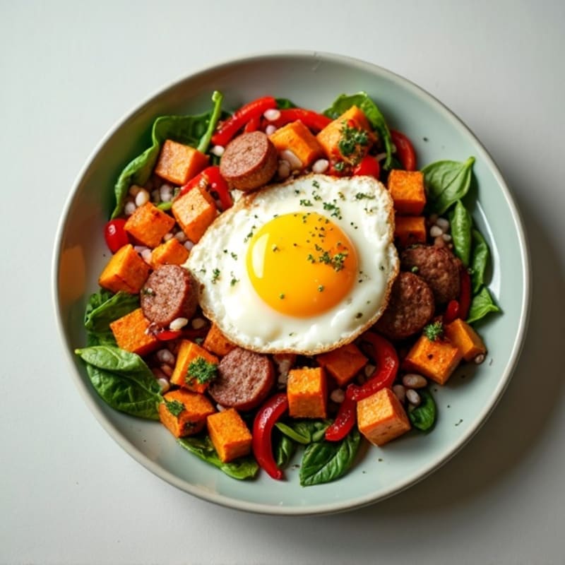 Crispy Sweet Potato and Egg Hash