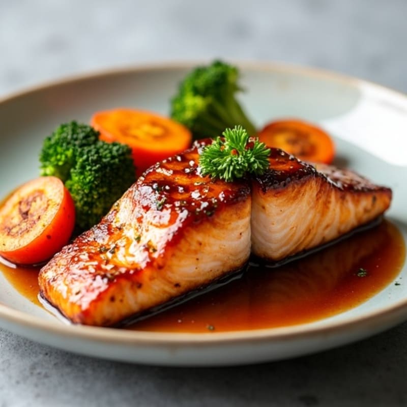 Healthy Teriyaki Glazed Salmon with Roasted Vegetables