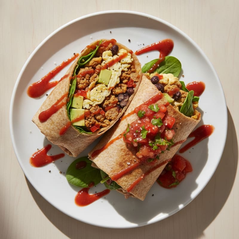 Ultimate Loaded Breakfast Burrito with Salsa