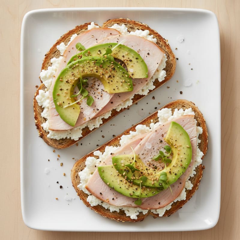 Turkey and Cottage Cheese Toast
