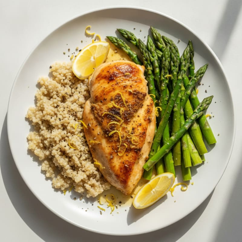Lemon Herb Roasted Chicken with Asparagus