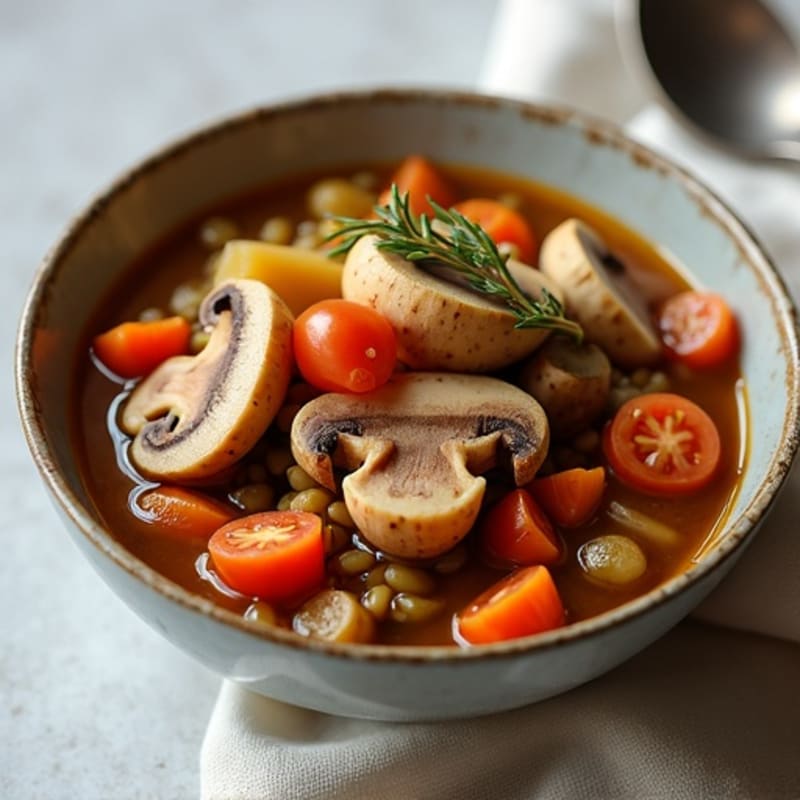 Hearty Braised Mushroom and Root Vegetable Stew