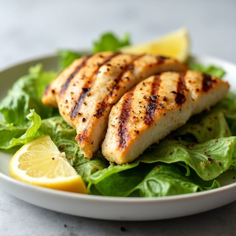 Grilled Chicken Breast with Crisp Romaine and Lemon Vinaigrette