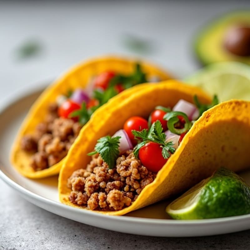 Spicy Ground Turkey Tacos with Fresh Pico de Gallo