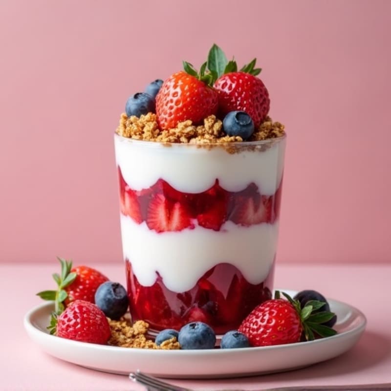Greek Yogurt Protein Parfait with Mixed Berries