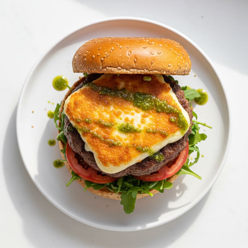 Crispy Mozzarella Beef Burger