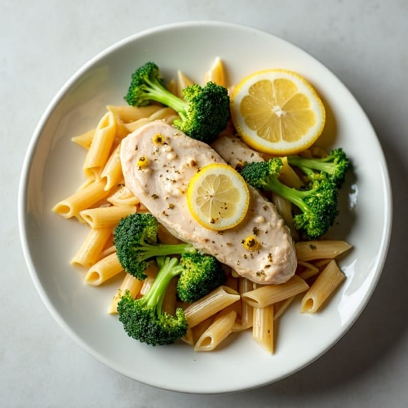 Creamy Lemon-Garlic Chicken Pasta with Broccoli