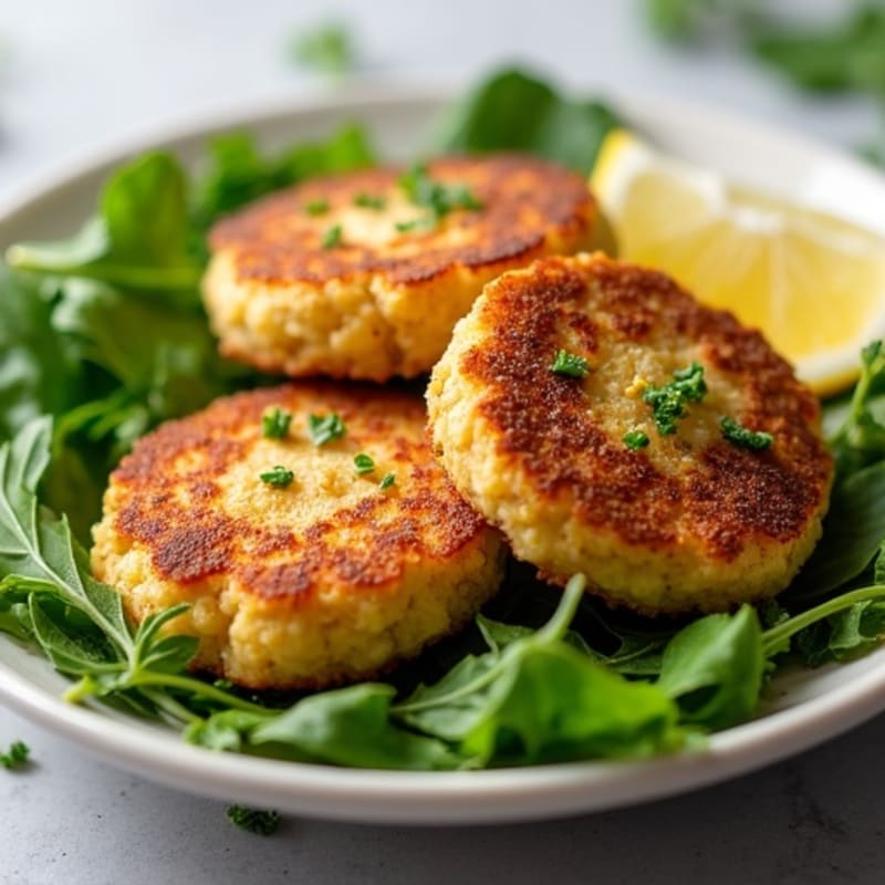 Crispy Tuna Patties with Fresh Greens