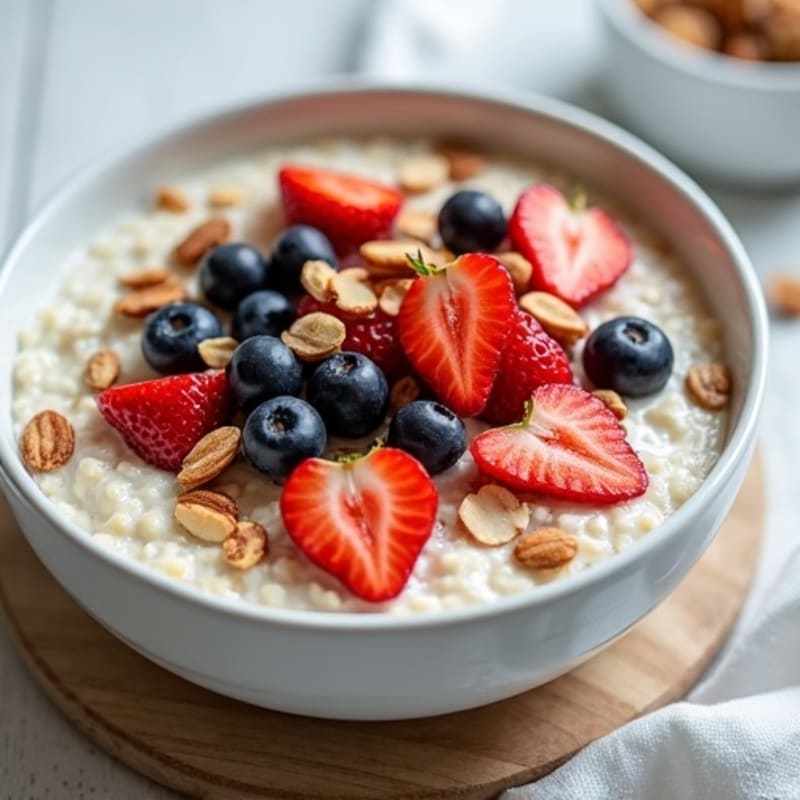 Creamy Steel-Cut Oats with Fresh Berries and Toasted Nuts