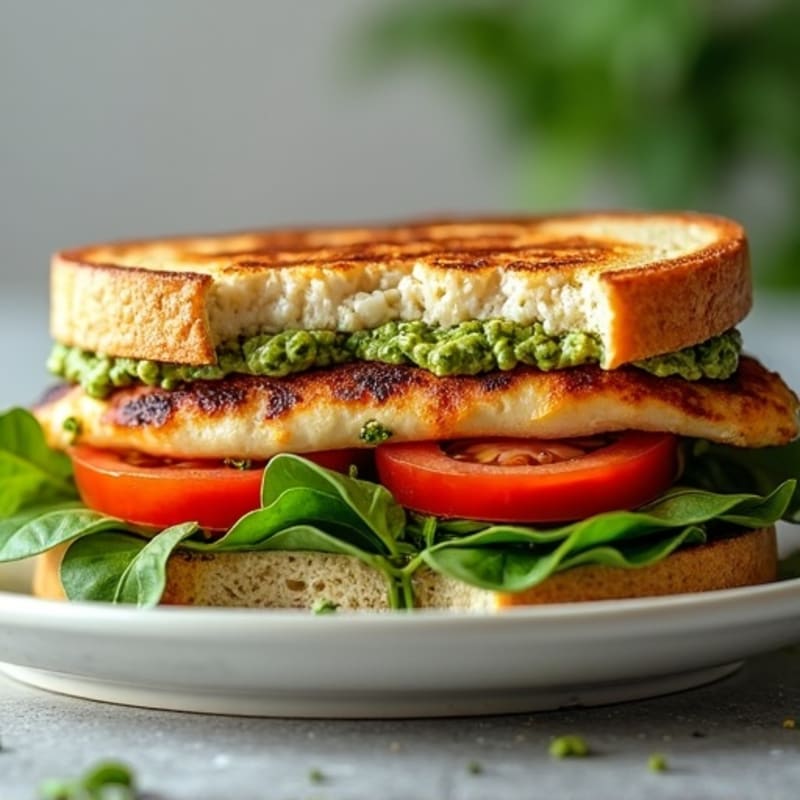 Herb-Pesto Grilled Chicken Sandwich with Fresh Greens