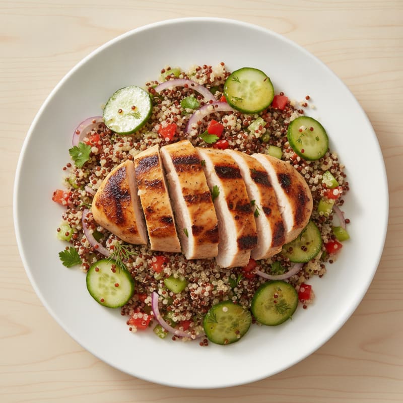 Grilled Chicken Breast with Crunchy Quinoa Salad